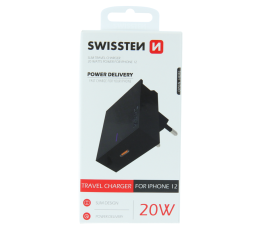 SWISSTEN ŁAD SIEC USB-C 20W IPHONE 12 BLACK-18641