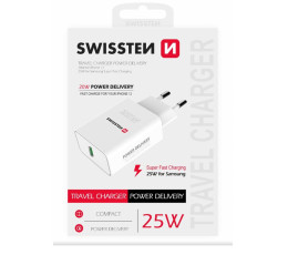 SWISSTEN ŁAD SIEC USB-C 25W IPHONE SAMSUNG WHITE-18649