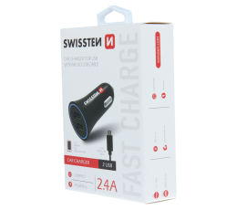 SWISSTEN ŁAD SAM 2xUSB 2.4A + KABEL MICROUSB BLACK-15212