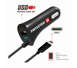 SWISSTEN ŁAD SAM 2xUSB 2.4A + KABEL TYP-C USB-C-15219 SWISSTEN ŁAD SAM 2xUSB 2.4A + KABEL TYP-C USB-C-15219