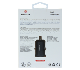SWISSTEN ŁAD SAM 2xUSB 4.8A METAL BLACK-15233