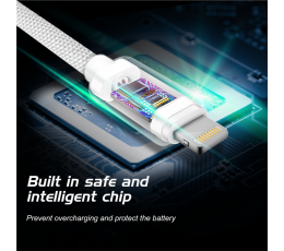 SWISSTEN KABEL USB LIGHTNING IPHONE TEXTILE 2M WHI-15240