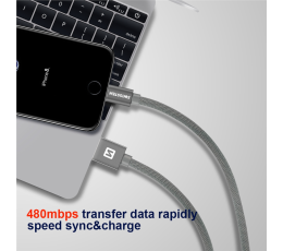 SWISSTEN KABEL USB LIGHTNING IPHONE TEXTILE 2M WHI-15240