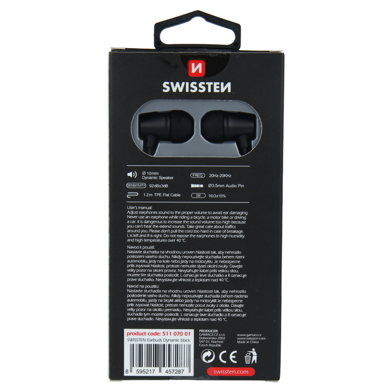 SWISSTEN SŁUCHAWKI DYNAMIC YS500 BLACK JACK-15258
