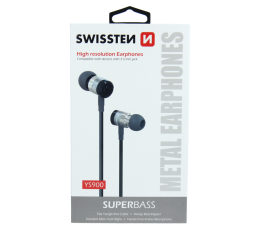 SWISSTEN SŁUCHAWKI DOUSZNE SUPERBASS YS900 BLACK-15265