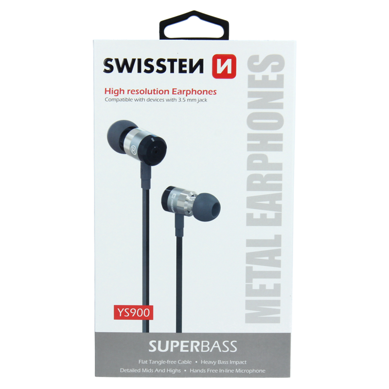 SWISSTEN SŁUCHAWKI DOUSZNE SUPERBASS YS900 BLACK-15267