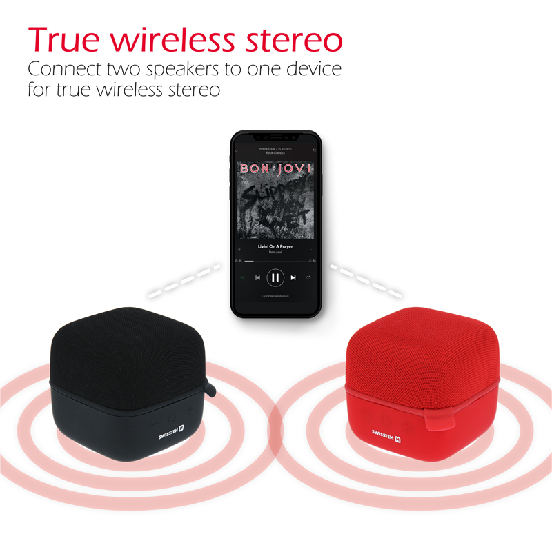 SWISSTEN GŁOŚNIK BLUETOOTH CUBE BLACK 10W -15288