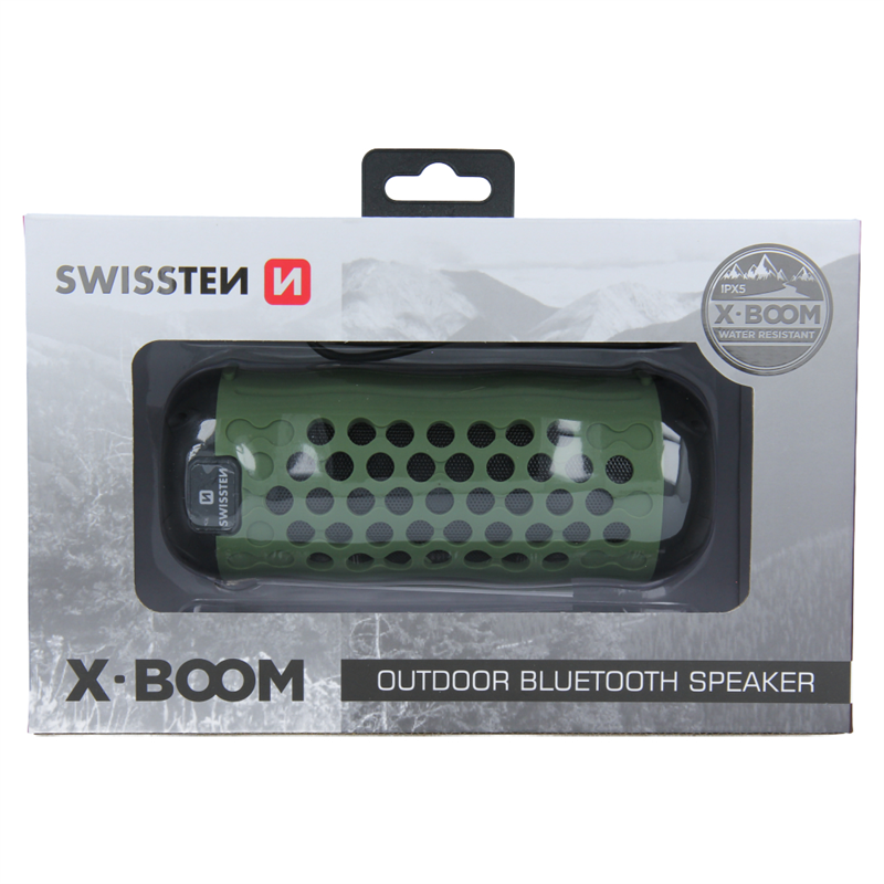SWISSTEN GŁOŚNIK BLUETOOTH X-BOOM GREEN 2x5W IPX5-15294