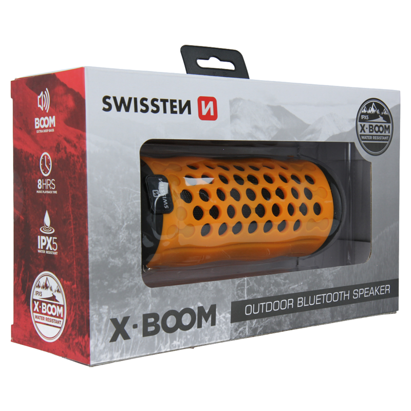 SWISSTEN GŁOŚNIK BLUETOOTH X-BOOM ORANGE 2x5W IPX5-15433