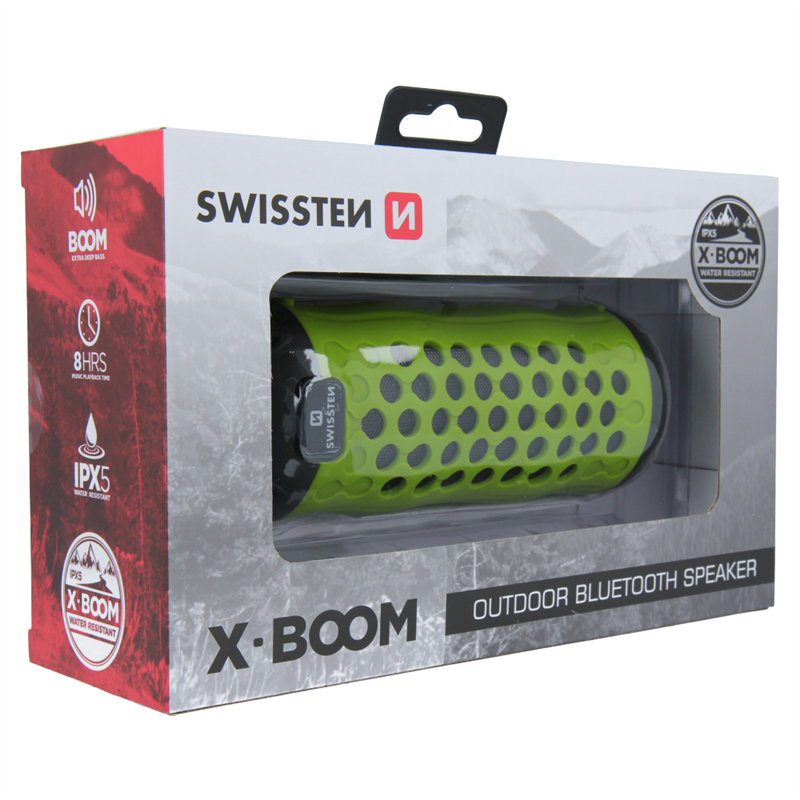 SWISSTEN GŁOŚNIK BLUETOOTH X-BOOM LIME 2x5W IPX5-15440