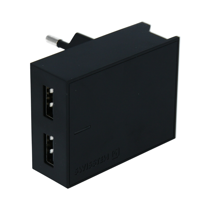 SWISSTEN ŁAD SIEC 2xUSB SMART IC 3A BLACK -15468