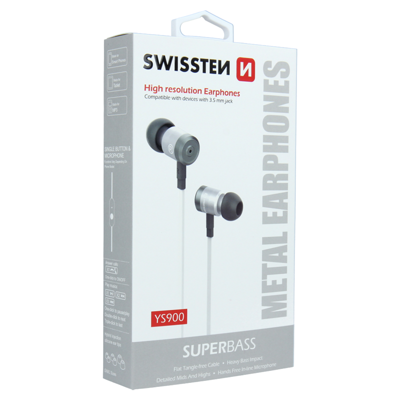 SWISSTEN SŁUCHAWKI DOUSZNE SUPERBASS YS900 WHITE-15508 SWISSTEN SŁUCHAWKI DOUSZNE SUPERBASS YS900 WHITE-15508