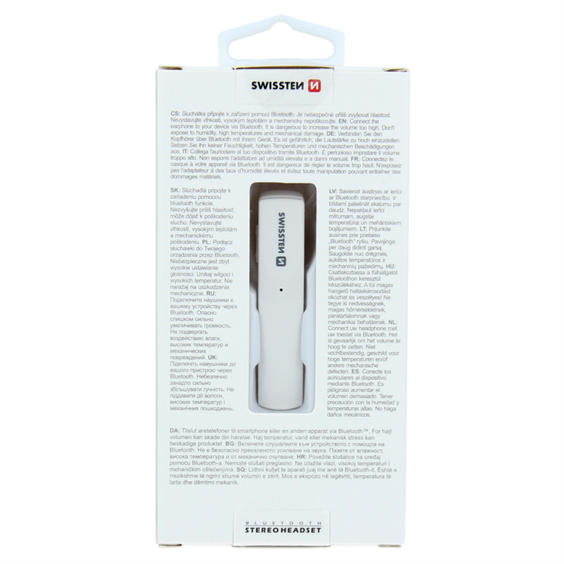 SWISSTEN HF BLUETOOTH ULTRA LIGHT UL-9 WHITE-15541