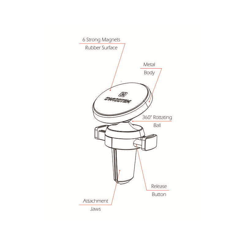 SWISSTEN UCHWYT MAGNETYCZNY S-GRIP AIR VENT AV-M8-16760