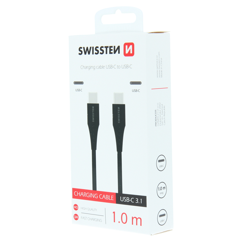 SWISSTEN KABEL USB-C / USB-C 1M BLACK-16996