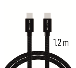 SWISSTEN KABEL USB-C / USB-C 1.2M TEXTILE BLACK-16998