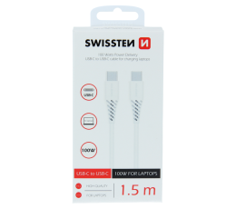 SWISSTEN KABEL USB-C / USB-C TPE 5A 100W 1.5M WHIT-17006