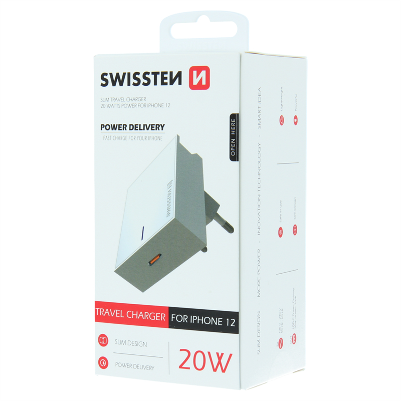 SWISSTEN ŁAD SIEC USB-C 20W IPHONE 12 WHITE-17008