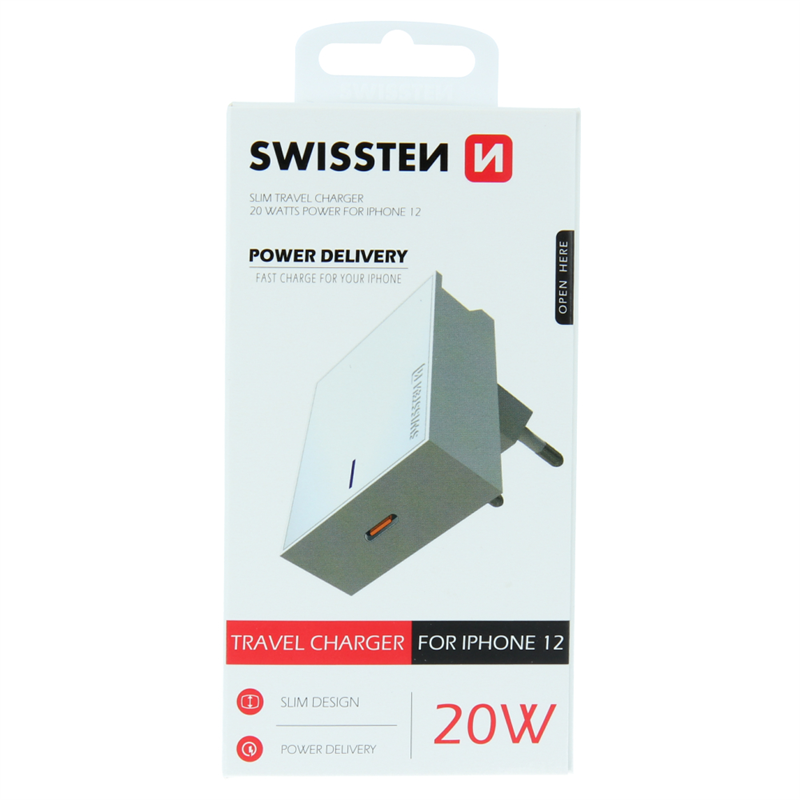 SWISSTEN ŁAD SIEC USB-C 20W IPHONE 12 WHITE-17007