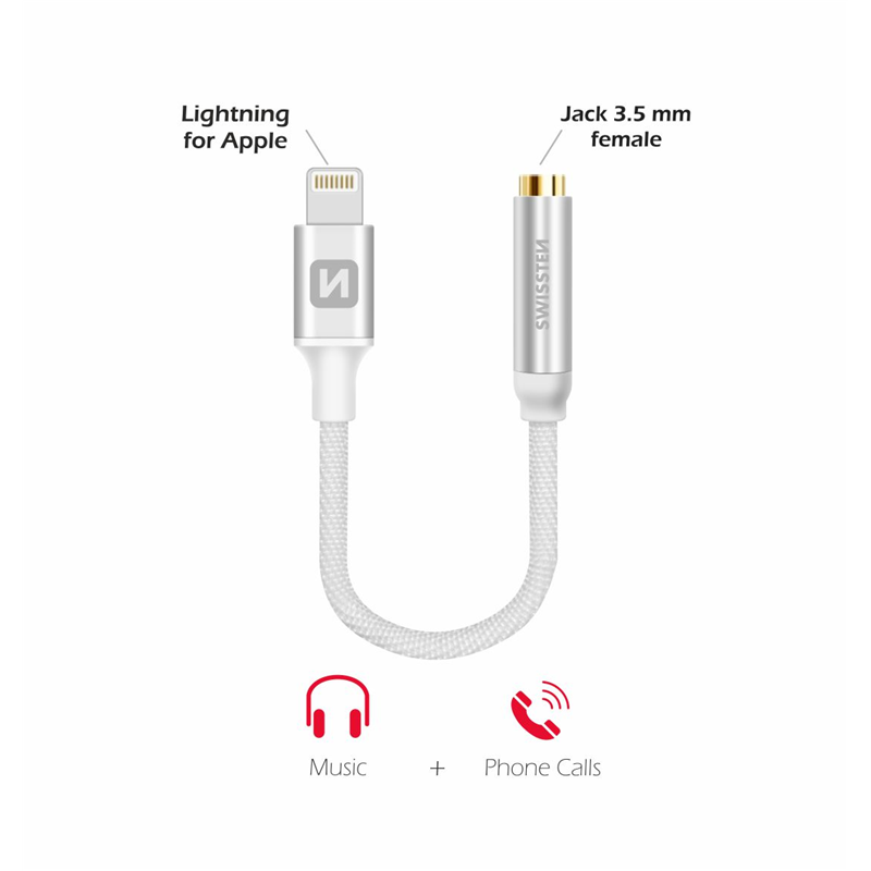SWISSTEN AUDIO ADAPTER IPHONE LIGHTNING / JACK -17771
