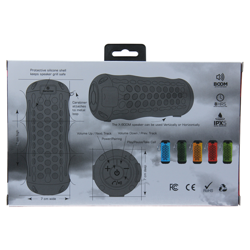 SWISSTEN GŁOŚNIK BLUETOOTH X-BOOM RED 2x5W IPX5-17782