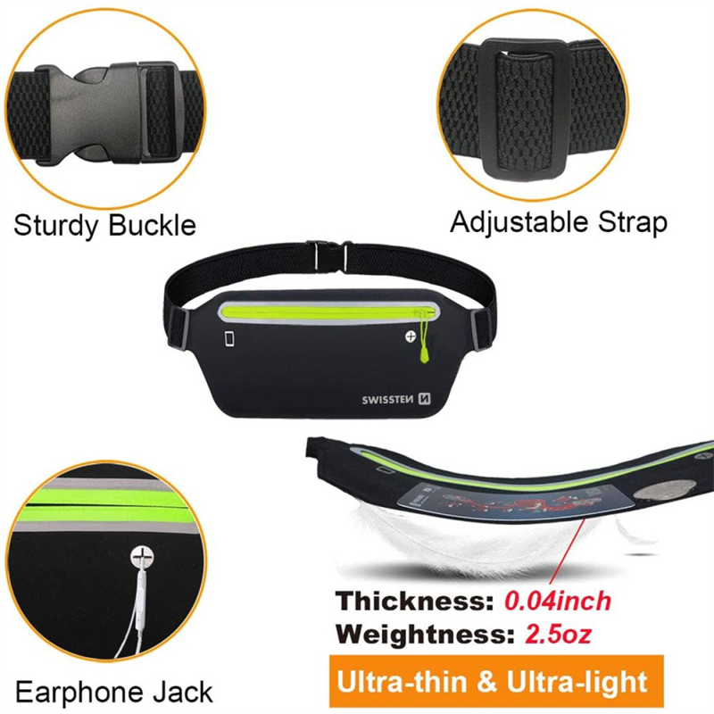 SWISSTEN WAIST BAG BLACK-18183 SWISSTEN WAIST BAG BLACK-18183