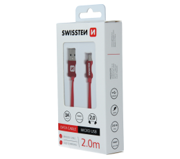 SWISSTEN KABEL USB USB-C TEXTILE 2M RED-18505