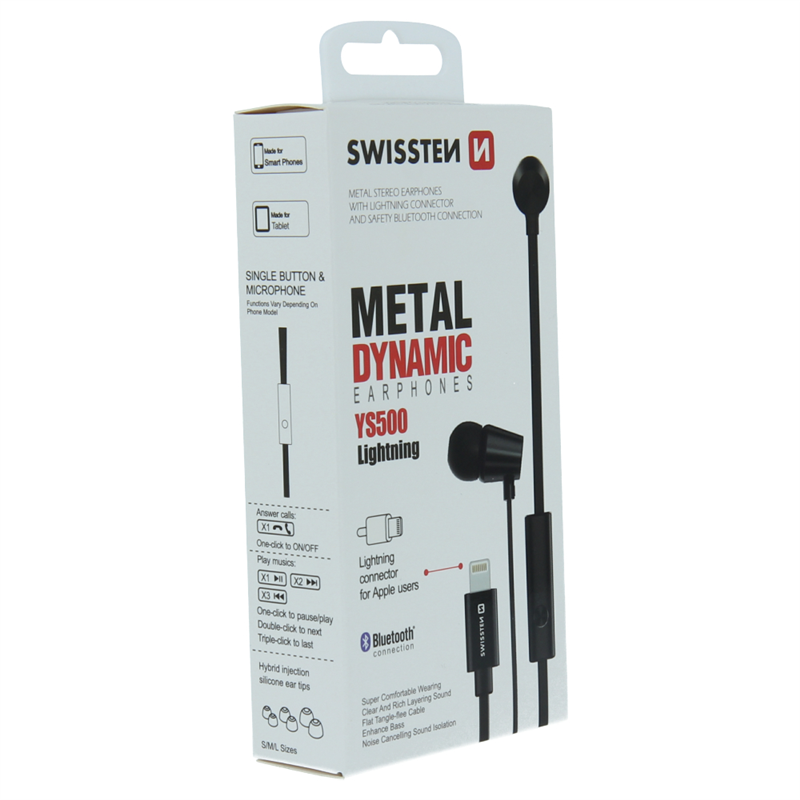 SWISSTEN SŁUCHAWKI DYNAMIC YS500 BLACK LIGHTNING-18528 SWISSTEN SŁUCHAWKI DYNAMIC YS500 BLACK LIGHTNING-18528