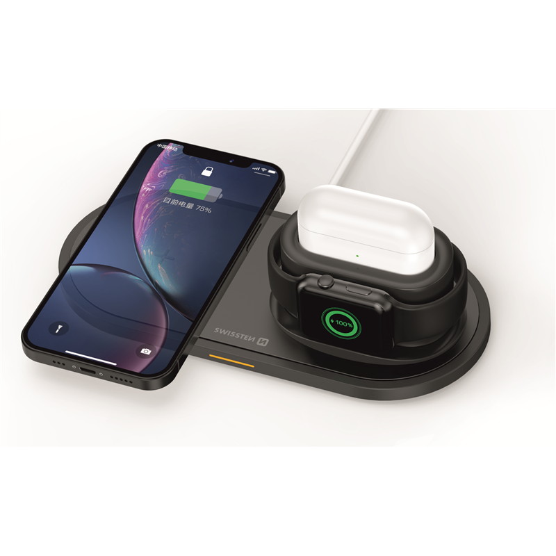 SWISSTEN ŁAD. INDUKCYJNA 3in1 BLACK iWATCH IPHONE-18532
