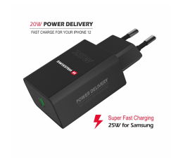 SWISSTEN ŁAD SIEC USB-C 25W IPHONE SAMSUNG BLACK-18643