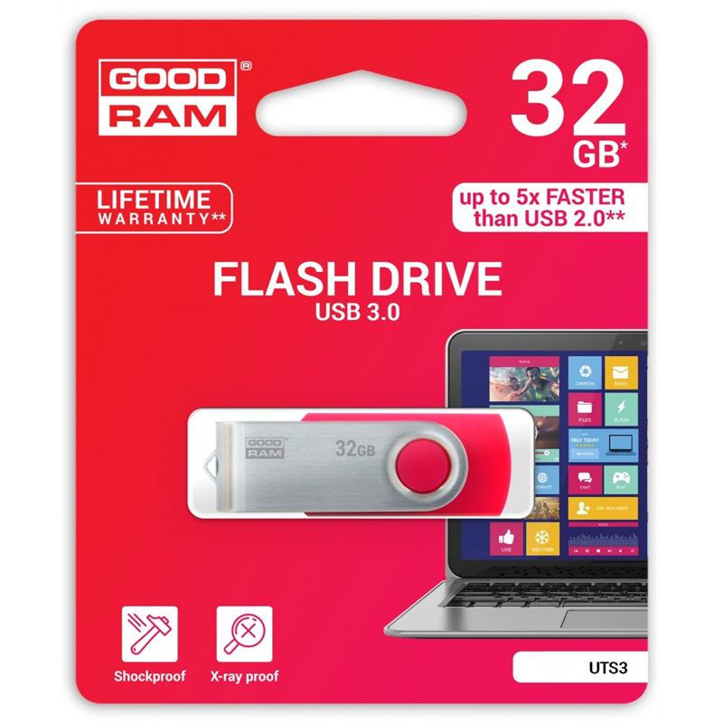 PENDRIVE GOODRAM TWISTER 32GB RED-18197