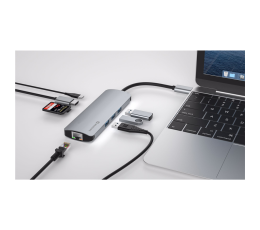 SWISSTEN USB-C HUV 8 IN 1 HDMI 4K, RJ45, MICROSD-18854