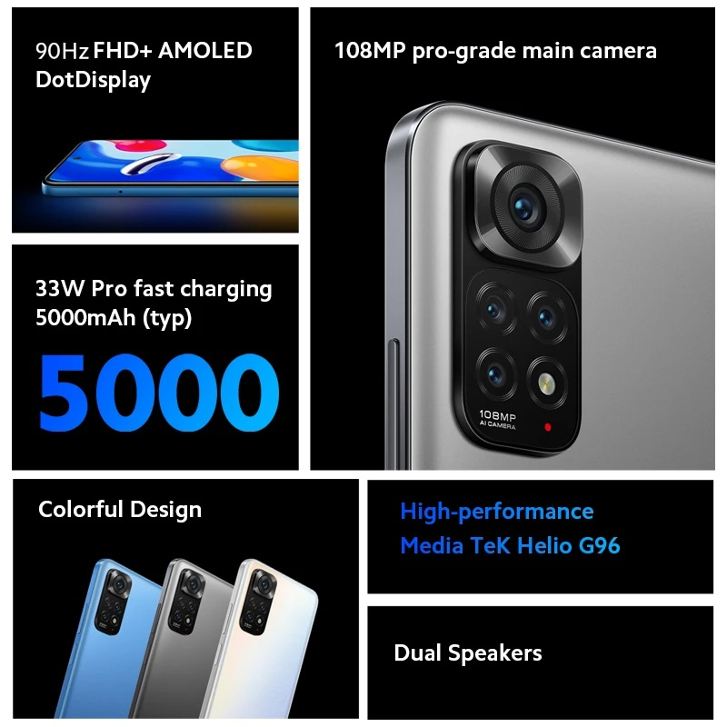 TELEFON XIAOMI REDMI NOTE 11S GRAY 6/128 GB EU-21377 TELEFON XIAOMI REDMI NOTE 11S GRAY 6/128 GB EU-21377