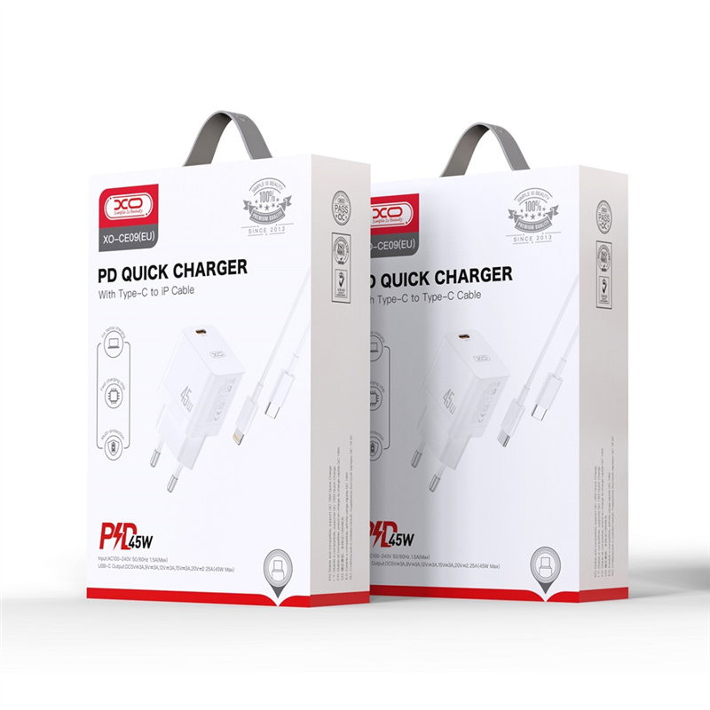 XO ŁAD SIEC USB-C 45W + KABEL USB-C WHITE-21386