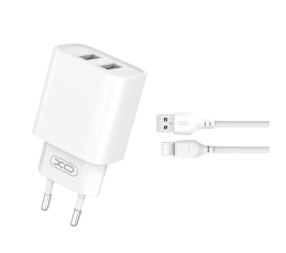 XO ŁAD SIEC 2xUSB 2,1A + KABEL USB-C WHITE-21596