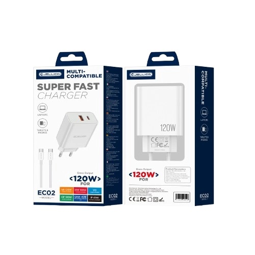 JELLICO ŁAD SIEC USB-C 120W + KABEL USB-C WHITE-22614