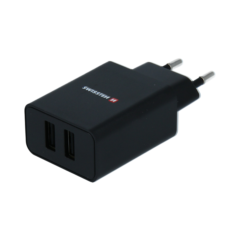 SWISSTEN ŁAD SIEC 2.1A 2xUSB KABEL TYP C USB-C BLA-15229