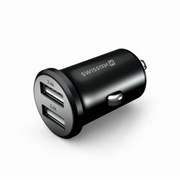 SWISSTEN ŁAD SAM 2xUSB 4.8A METAL BLACK-15233