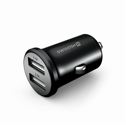 SWISSTEN ŁAD SAM 2xUSB 4.8A METAL BLACK-15233