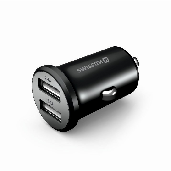 SWISSTEN ŁAD SAM 2xUSB 4.8A METAL BLACK-15235