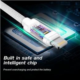 SWISSTEN KABEL USB LIGHTNING IPHONE TEXTILE 2M WHI-15240