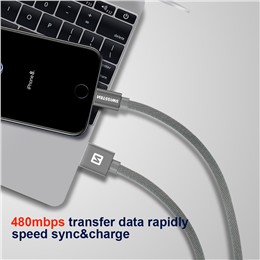 SWISSTEN KABEL USB LIGHTNING IPHONE TEXTILE 2M WHI-15240