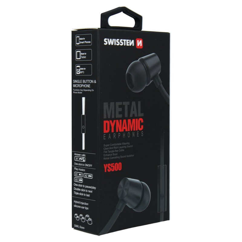 SWISSTEN SŁUCHAWKI DYNAMIC YS500 BLACK JACK-15257
