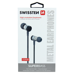 SWISSTEN SŁUCHAWKI DOUSZNE SUPERBASS YS900 BLACK-15265