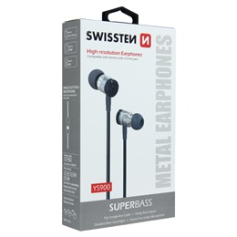 SWISSTEN SŁUCHAWKI DOUSZNE SUPERBASS YS900 BLACK-15265