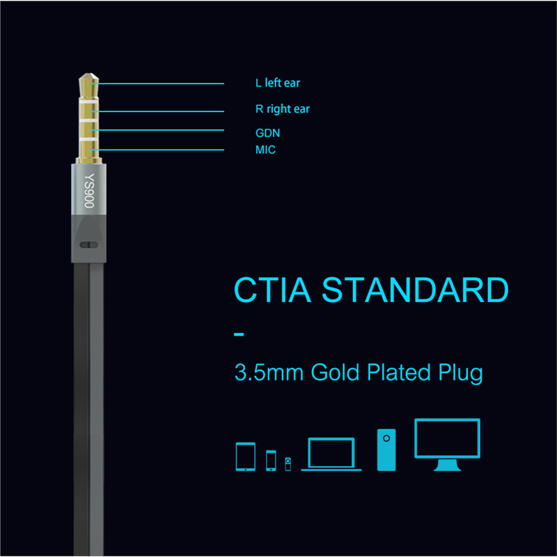 SWISSTEN SŁUCHAWKI DOUSZNE SUPERBASS YS900 BLACK-15272