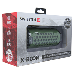 SWISSTEN GŁOŚNIK BLUETOOTH X-BOOM GREEN 2x5W IPX5-15297