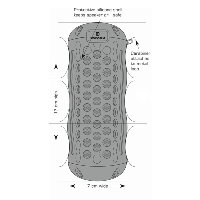 SWISSTEN GŁOŚNIK BLUETOOTH X-BOOM GREEN 2x5W IPX5-15298