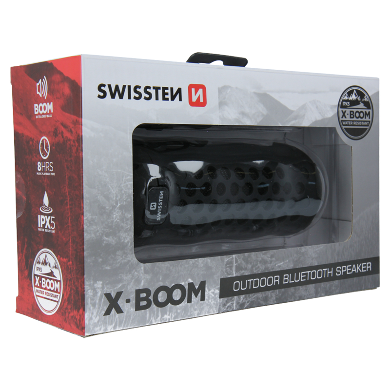 SWISSTEN GŁOŚNIK BLUETOOTH X-BOOM BLACK 2x5W IPX5-15448