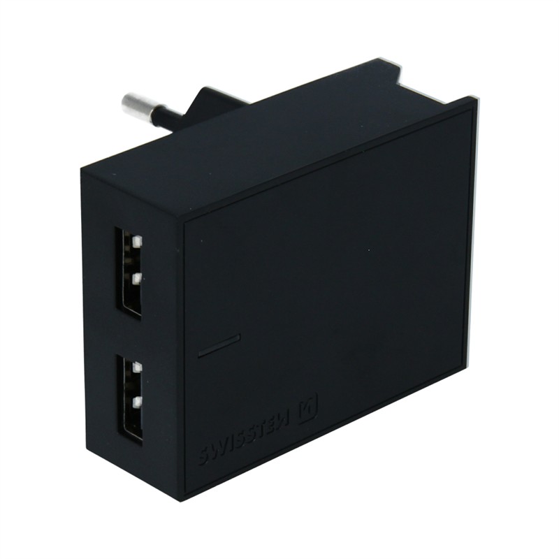 SWISSTEN ŁAD SIEC 2xUSB SMART IC 3A BLACK -15468